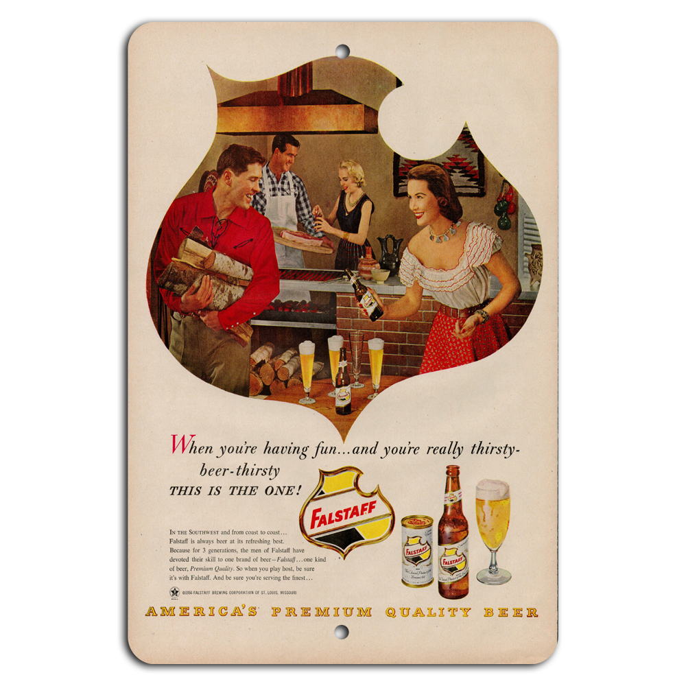 Vintage Falstaff Beer Sign - Classic Retro Party Vibes