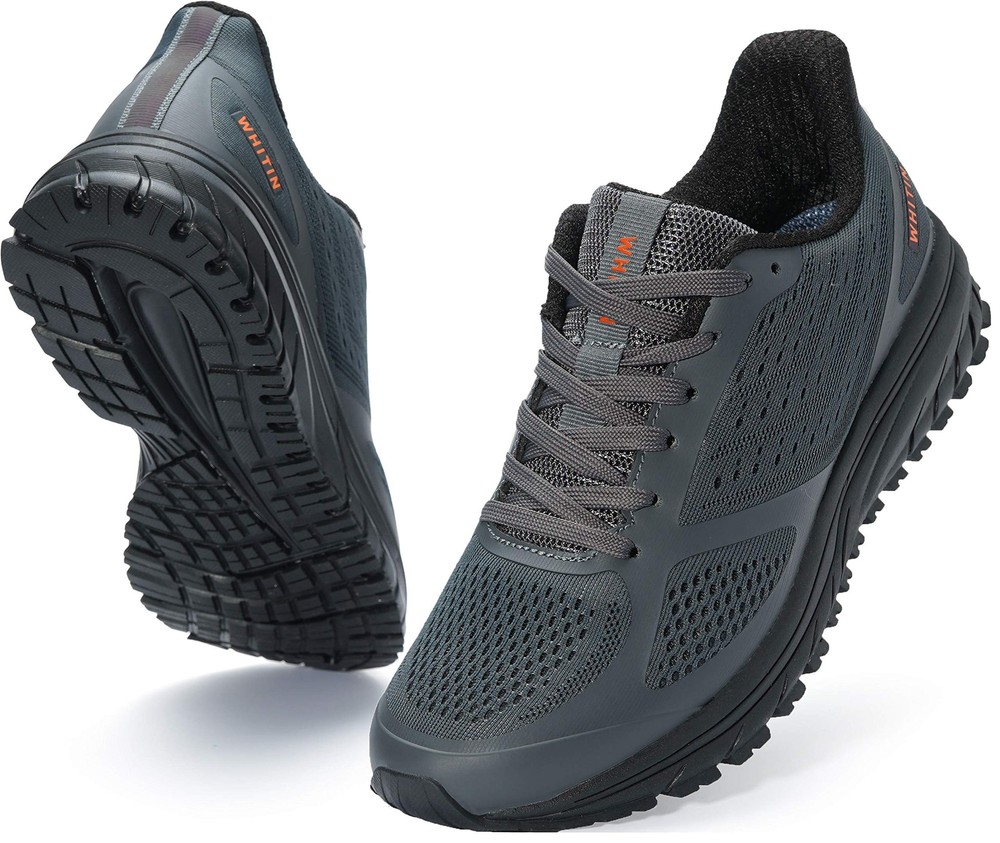 Whitin Mens Tennis Shoes Arch Supportive Trail Running Sneakers Grey Size 9.5...
