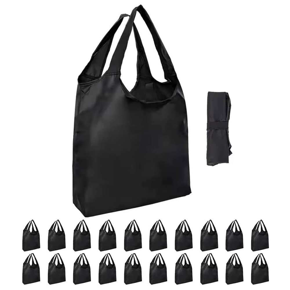 20 Pack Heavy-Duty Foldable Reusable Grocery Bags with Handles for Shopping