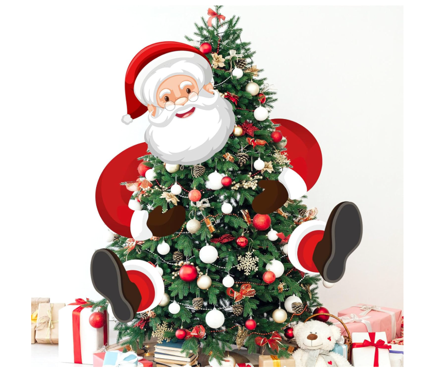 Funny Santa Claus Tree Topper & Ornaments for Christmas Decor - Unique Xmas Gift