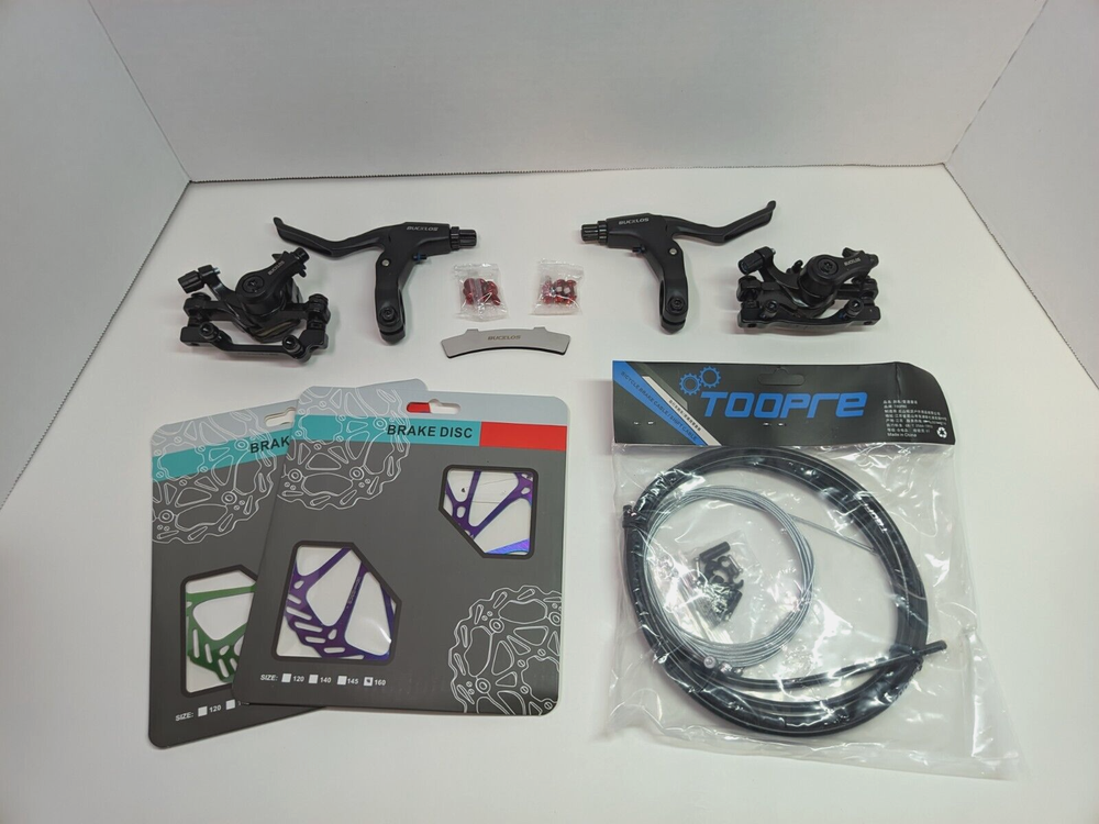 BUCKLOS 160mm Mountain Bike Disc Brake kit Line Cable Housing and Levers