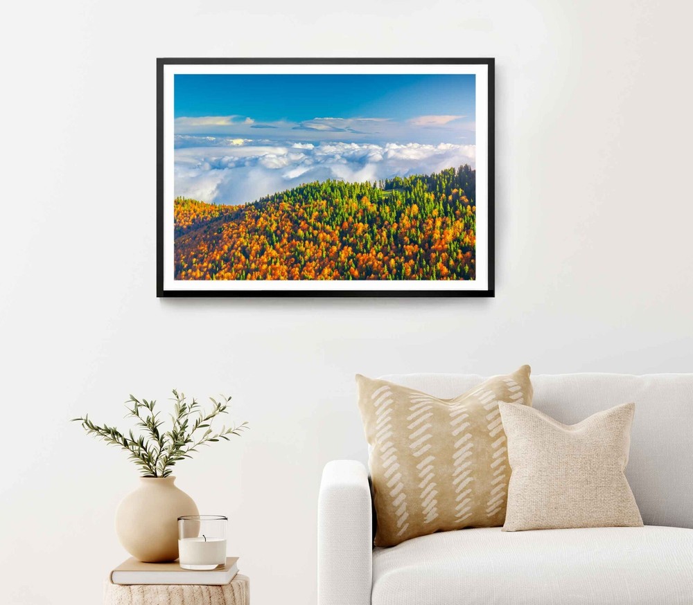 The Mountain With Colorful Trees Poster Premium Quality Choose your Size