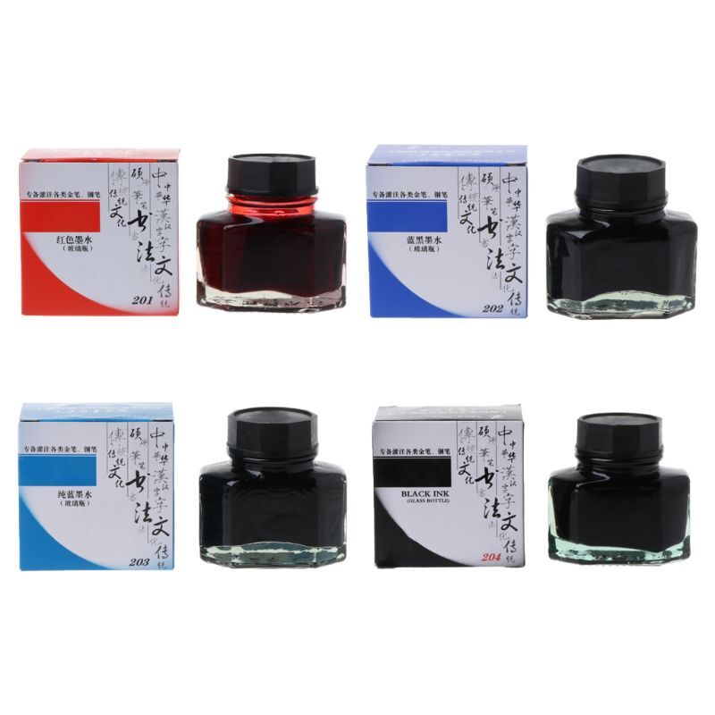 50ml Bottled Glass Smooth Writing Fountain Pen Refill School Student Station