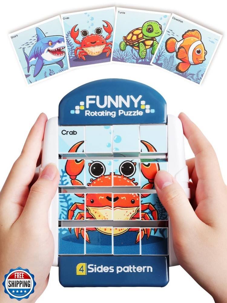 16-Piece Rotating Puzzle Set for Toddlers Ages 2-6 - Road Transport Theme