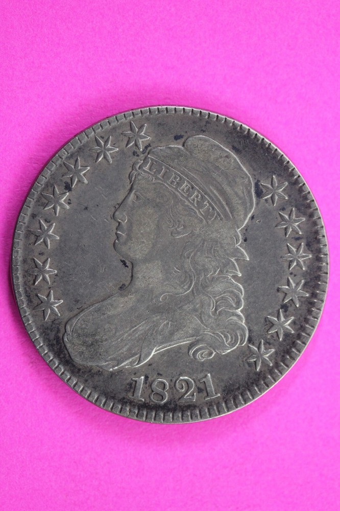 1821 Capped Bust Half Dollar Exact Coin In Pics Silver Rare Semi Key Date 09