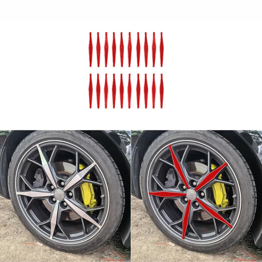Real Red Carbon Fiber Car Wheel Hub Decorative Trim Strip For Corvette C8 20-24