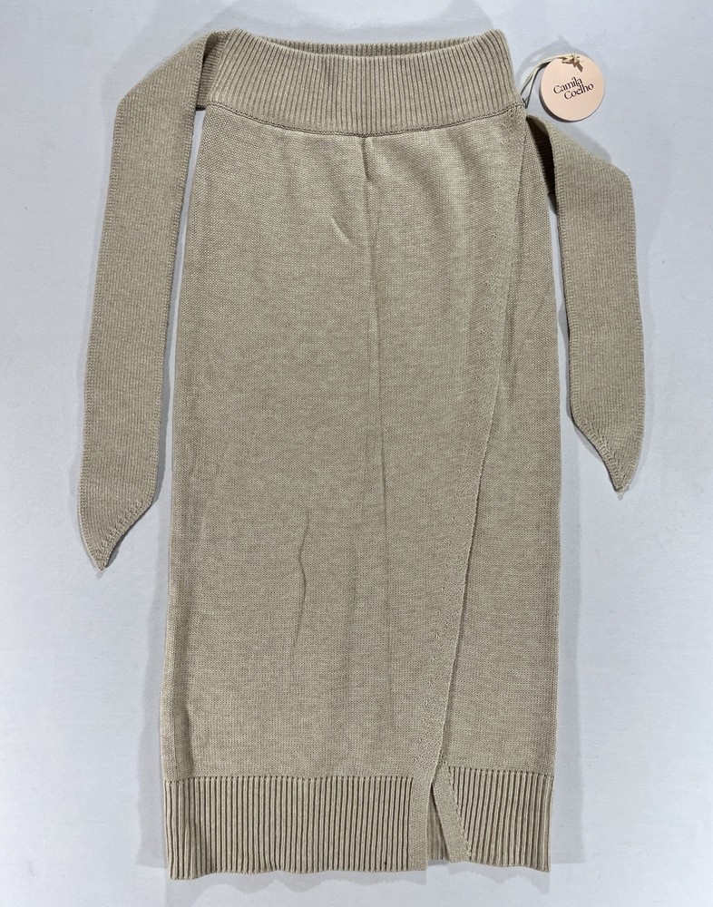 Camila Coelho Sweater Knit Midi Skirt Women’s Size Small Beige NWT