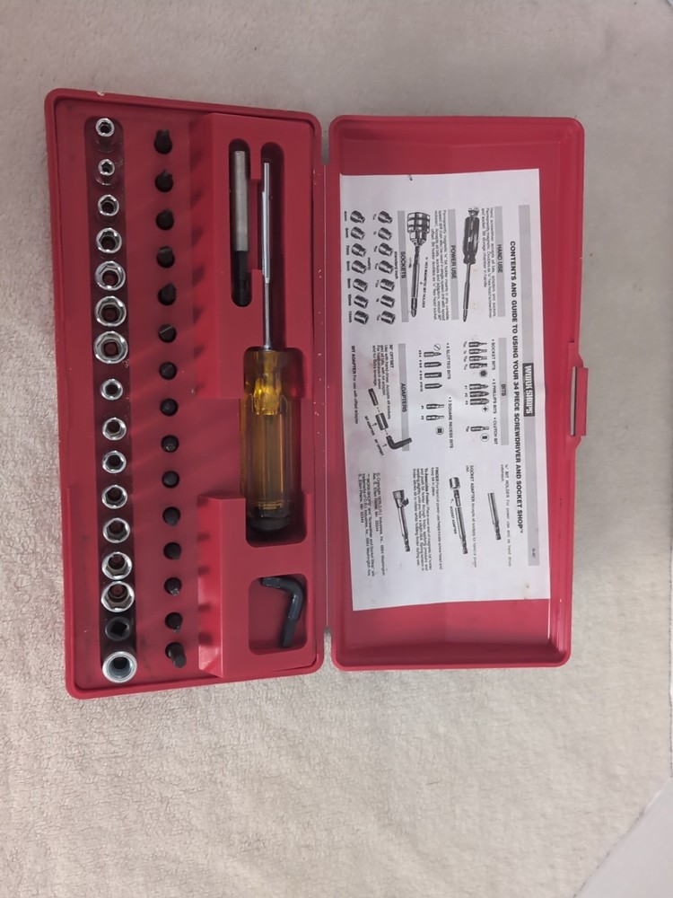 Workshops Screwdriver & Socket Bit Set 34 Piece Plus Bonus