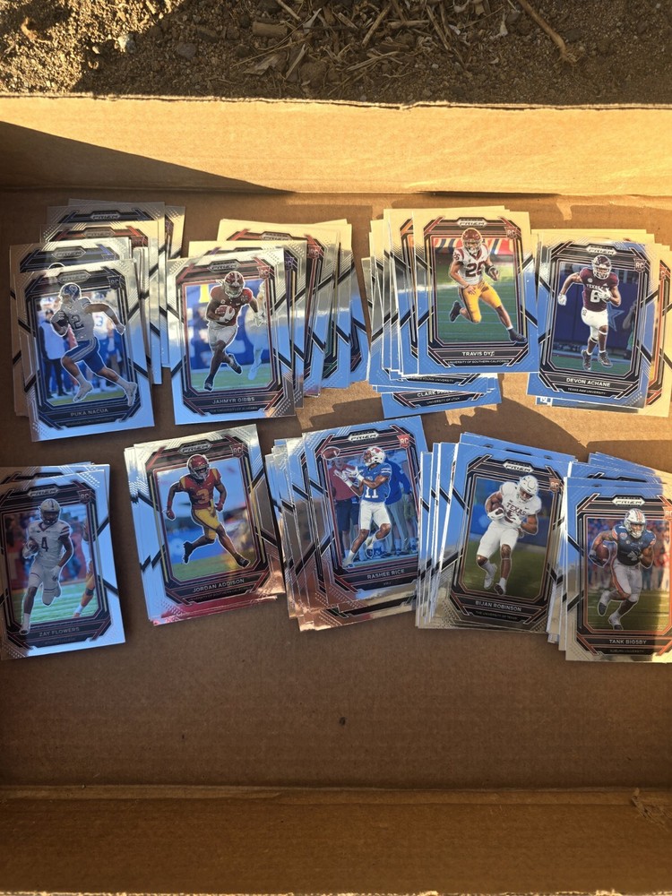 2023 Prizm Draft (80+) ROOKIE CARD LOT- NAKUA, GIBBS, FLOWERS AND MORE!!