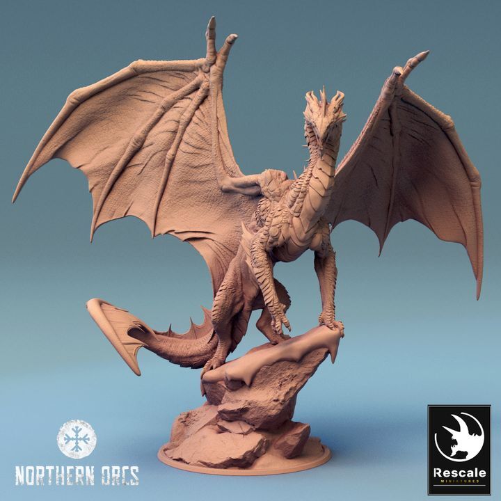 Legendary silver dragon miniature - 3D PRINTED