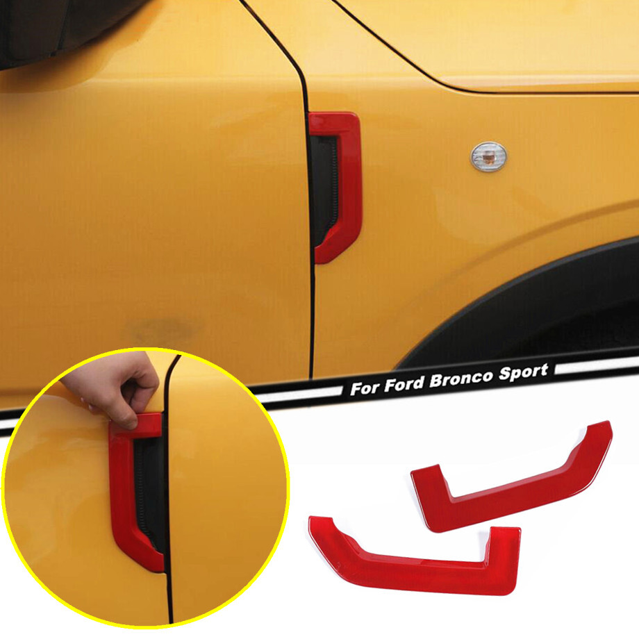 For 2021-2024 Ford Bronco Sport Red Side Wing Fender Air Vent Outlet Cover Trim