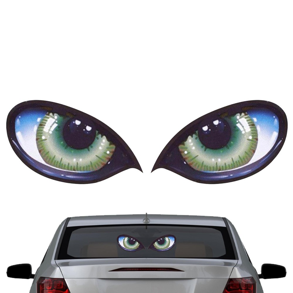 3Pairs Cat Eye Owl Eye Decal Vinyl Sticker for Car Headlight Mirror Decor