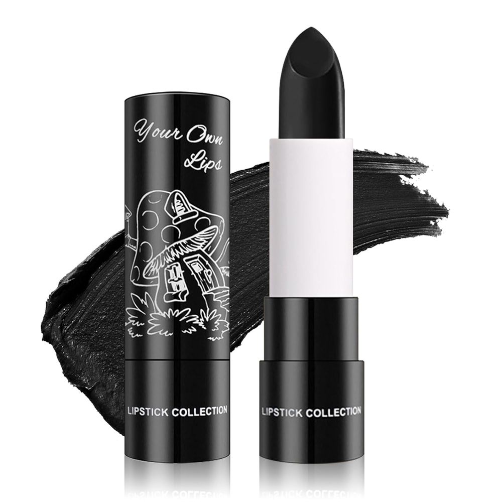 Matte Black Lipstick Velvet Lip Stain Long Lasting Non-Stick Gloss