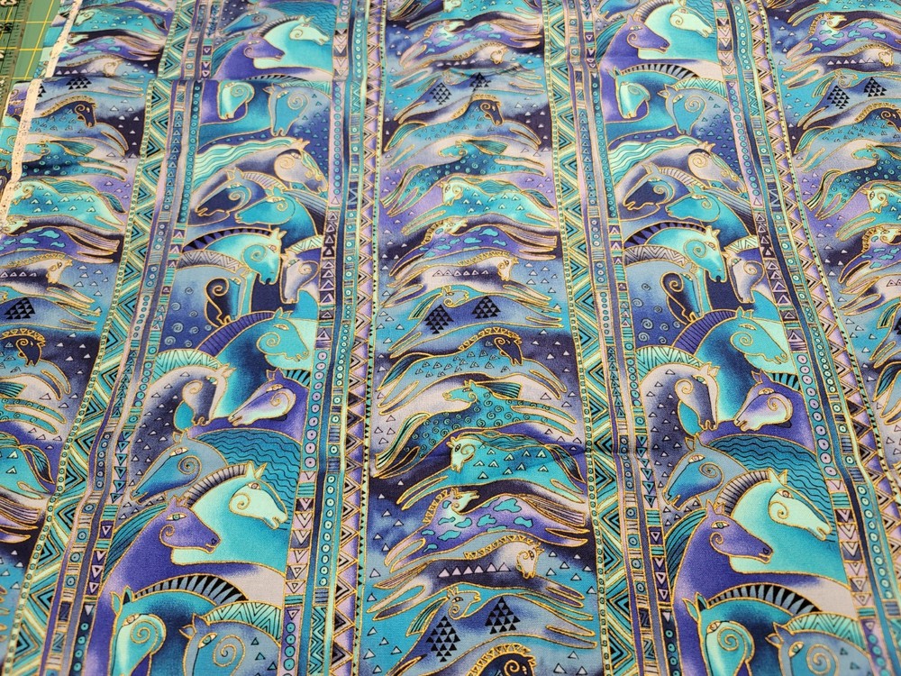 RARE Mythical Horses Laurel Burch For CLOTHWORKS Fabric NEW Cotton BTHY