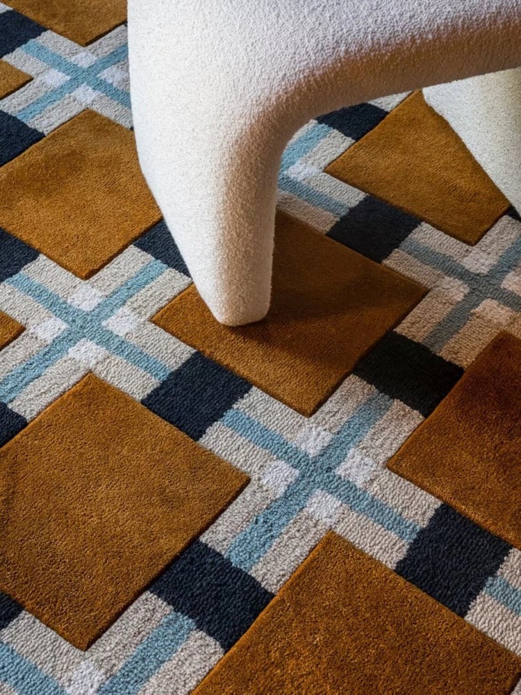 Evelina Kroon Ochre Fields Rug Brown Color Hand Tufted Rug Area Rug for Any Room