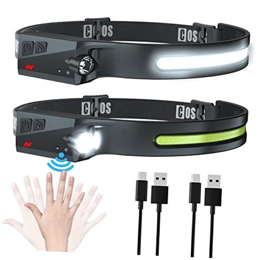 LED Headlamps Rechargeable,  Bright Headlamp Flashlight, Wide Beam, Motion 2