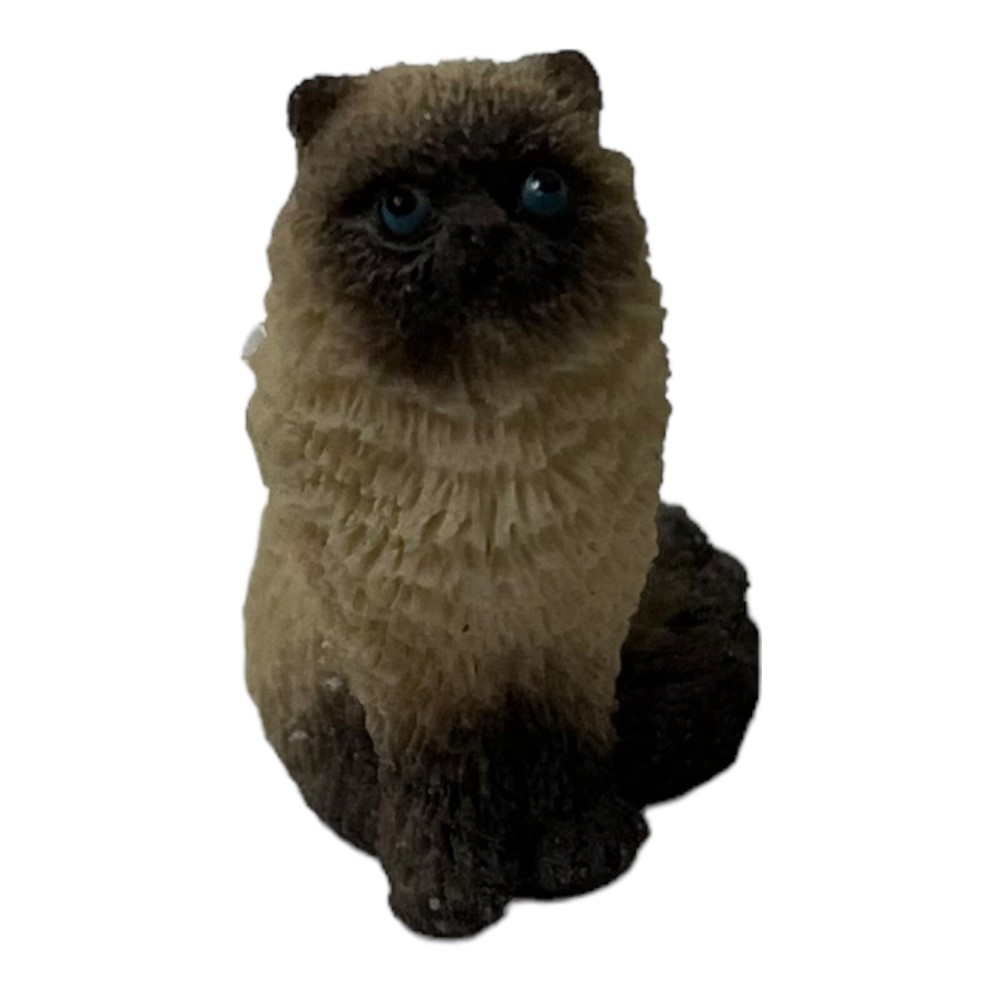 Vintage Textured Siamese Cat Ceramic Figurine 1.25 Inch