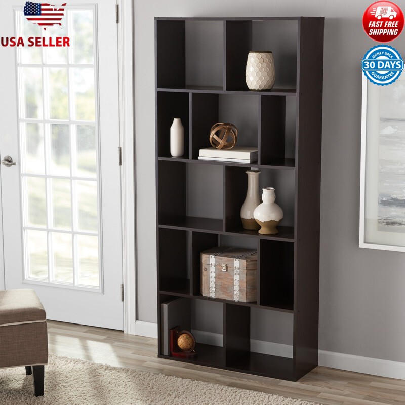 12-Cube Open Back Bookcase Shelf for Living Room Storage Display Photos Sturdy