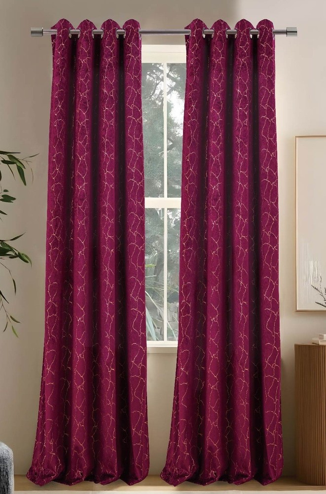 Set of 2 Stetson Velvet Grommet Top Curtain Drapery Panels, 84 Long