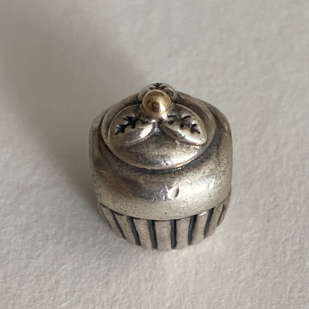 Sterling Silver Pandora Ale Cupcake Bracelet Charm
