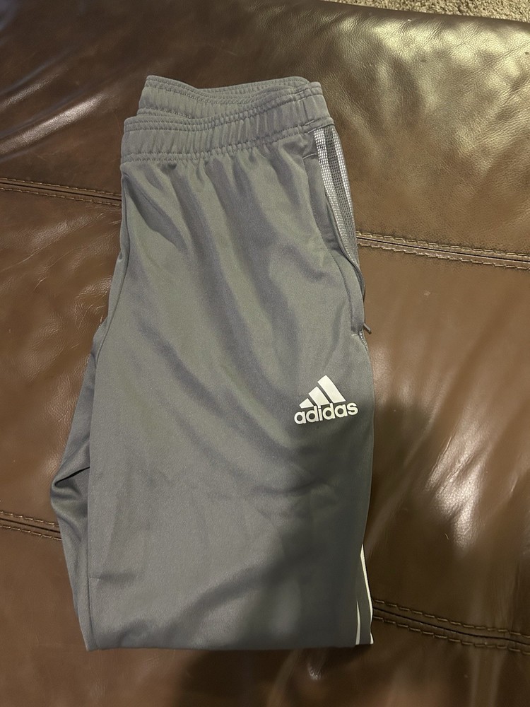 adidas Men's Gray Track Pants Activewear Drawstring Elastic Waist Tapered Leg
