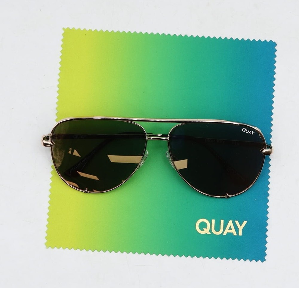 Quay Australia High Key Polarized Aviator Sunglasses for Women