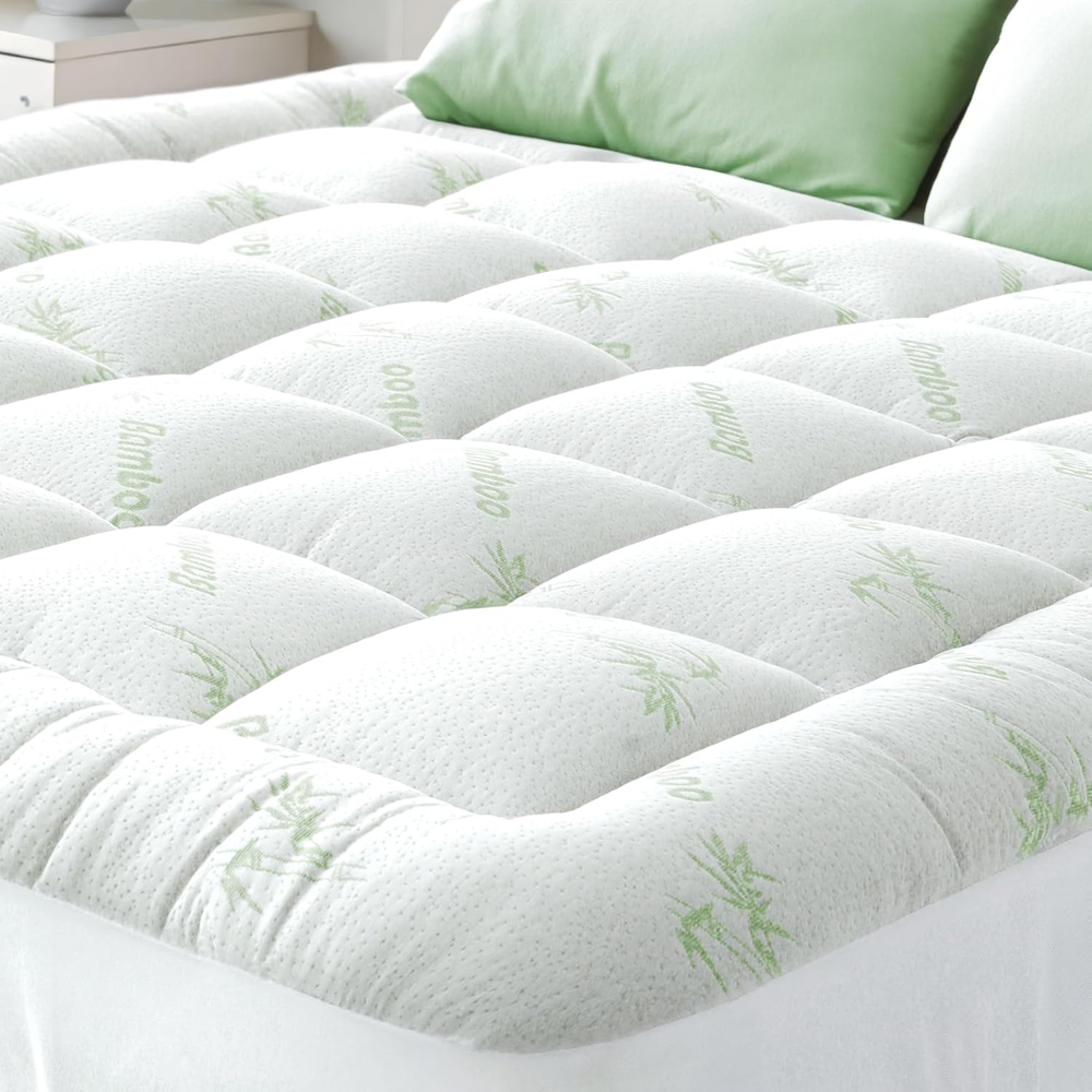 Ultra Soft Bamboo Viscose Full Size Mattress Topper with Pillow Top