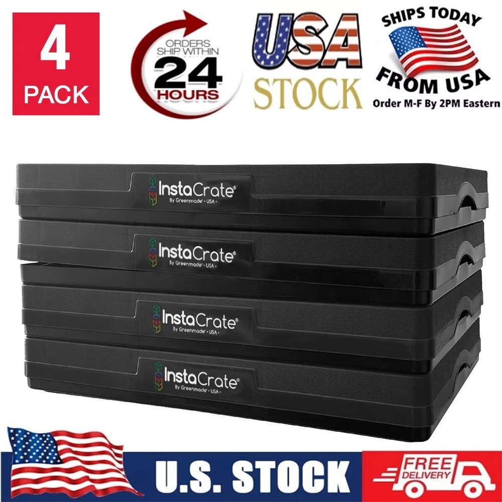 4-Pack Greenmade 48 Quart Collapsible Stackable Storage Bins New