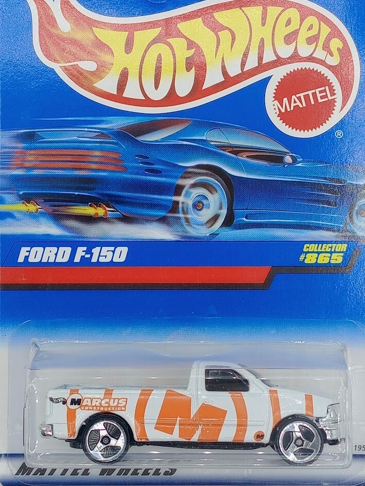Hot Wheels Ford F-150 #865 Truck White Marcus Mine Line 1998 NIP 3 Spoke Rims