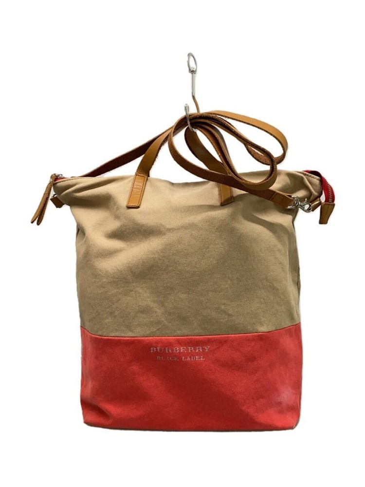 BURBERRY BLACK LABEL ◆2WAY Tote Bag/Canvas/RED/D1123-514-18