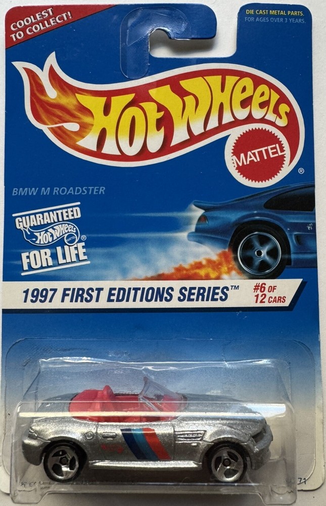 1997 Hot Wheels First Edition BMW M Roadster 6/12 (3 Spoke Hub Wheels)