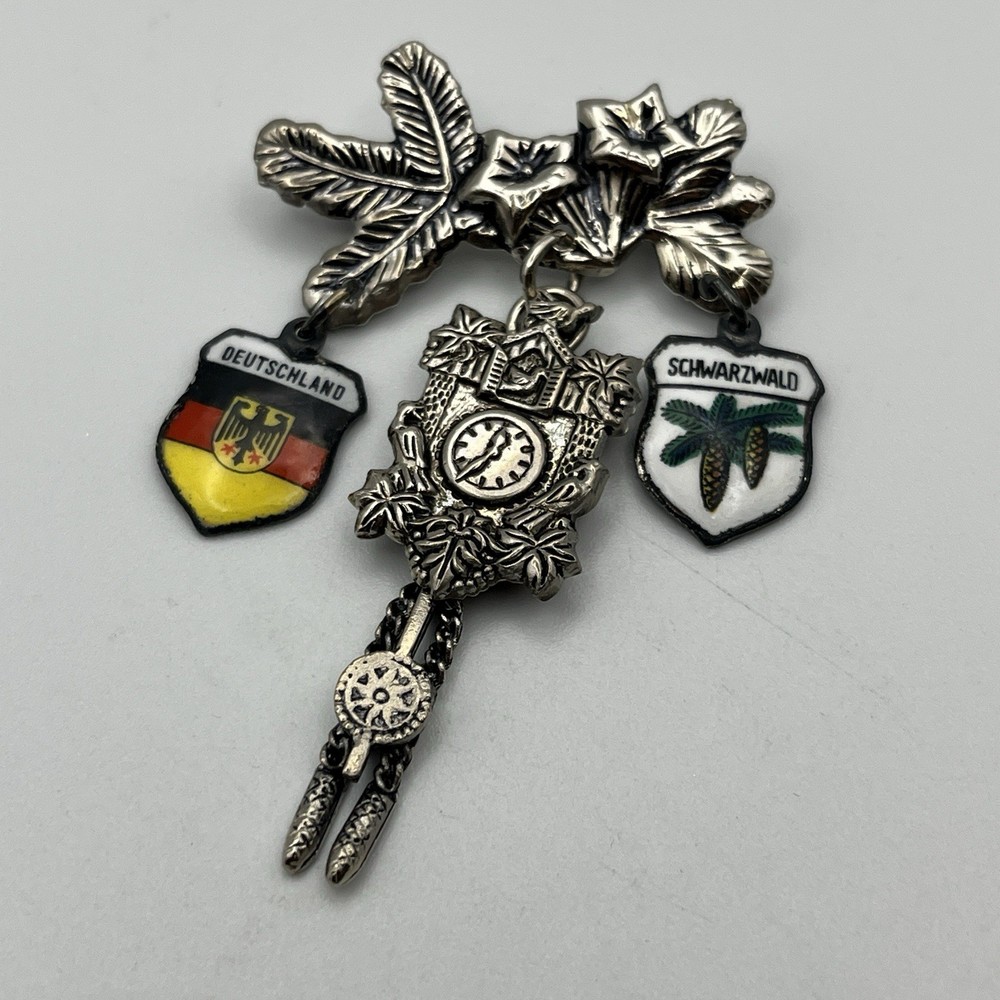 Vintage German Black Forest Cuckoo Clock Lapel Pin Souvenir  