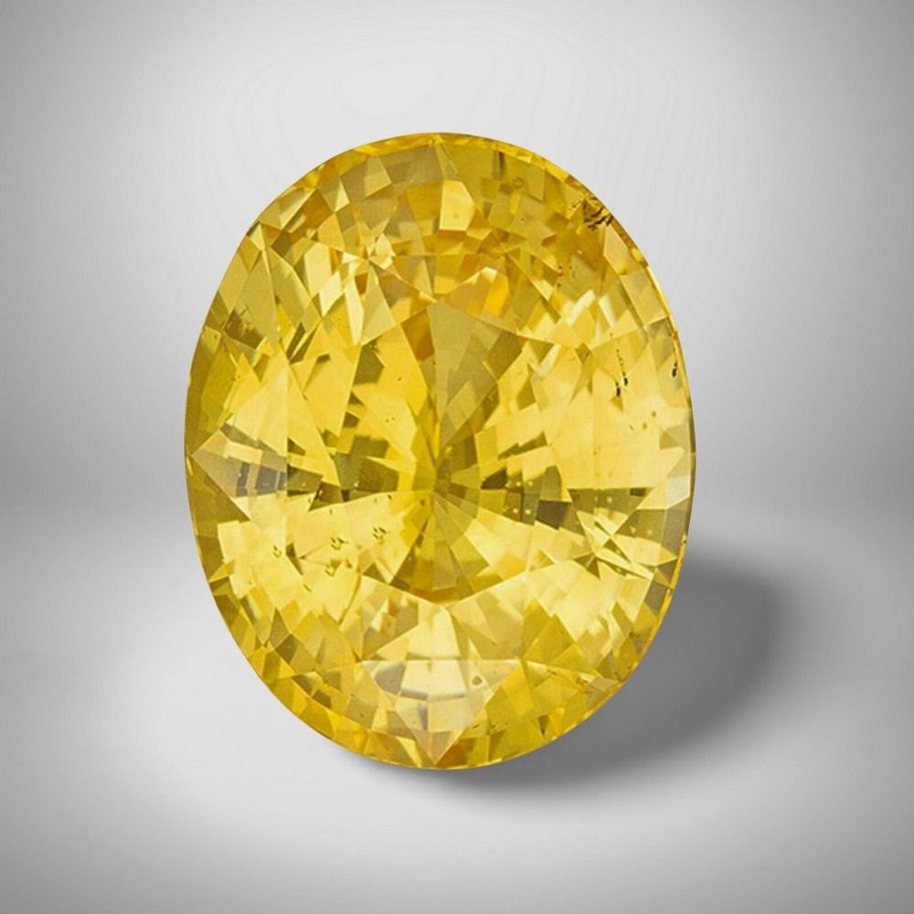 Yellow Sapphire Oval Cut Gemstone 4.1 Cts - 11x9 mm Lustrous Loose Gem