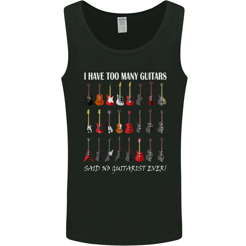 I have Too Many Guitars Guitarist Acoustic Mens Vest Tank Top