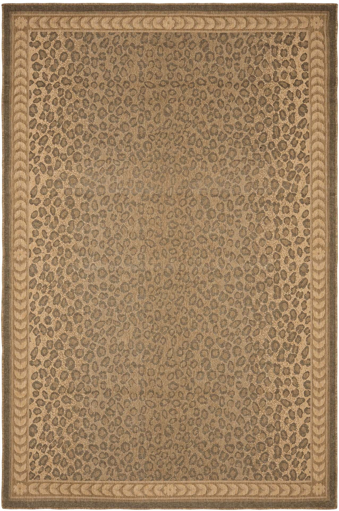 SAFAVIEH Courtyard Candace Spotted 4x5 Indoor Outdoor Rug in Natural Gold