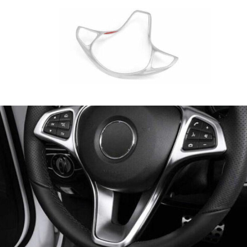 Matte Silver Steering Wheel Control Cover 1X For Mercedes-Benz A-Class 2019-2022