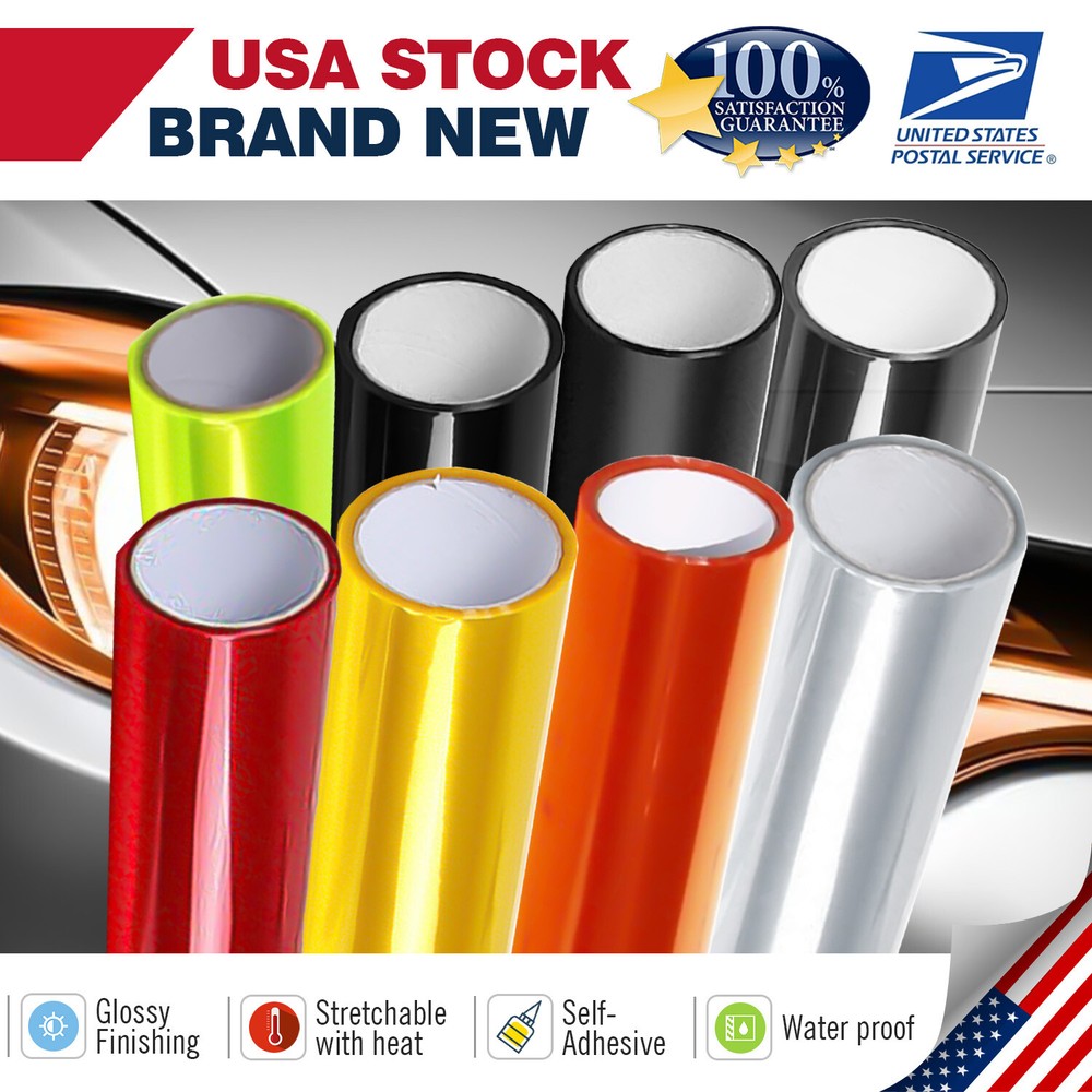 Car Headlight Taillight Fog Lamp Tint Film Foil Vinyl PVC DIY Wrap Sticker Decal