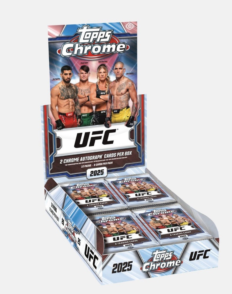 2025 Topps Chrome UFC Hobby Box Presale - 12 Packs & 2 Autographs - Factory Sealed-image