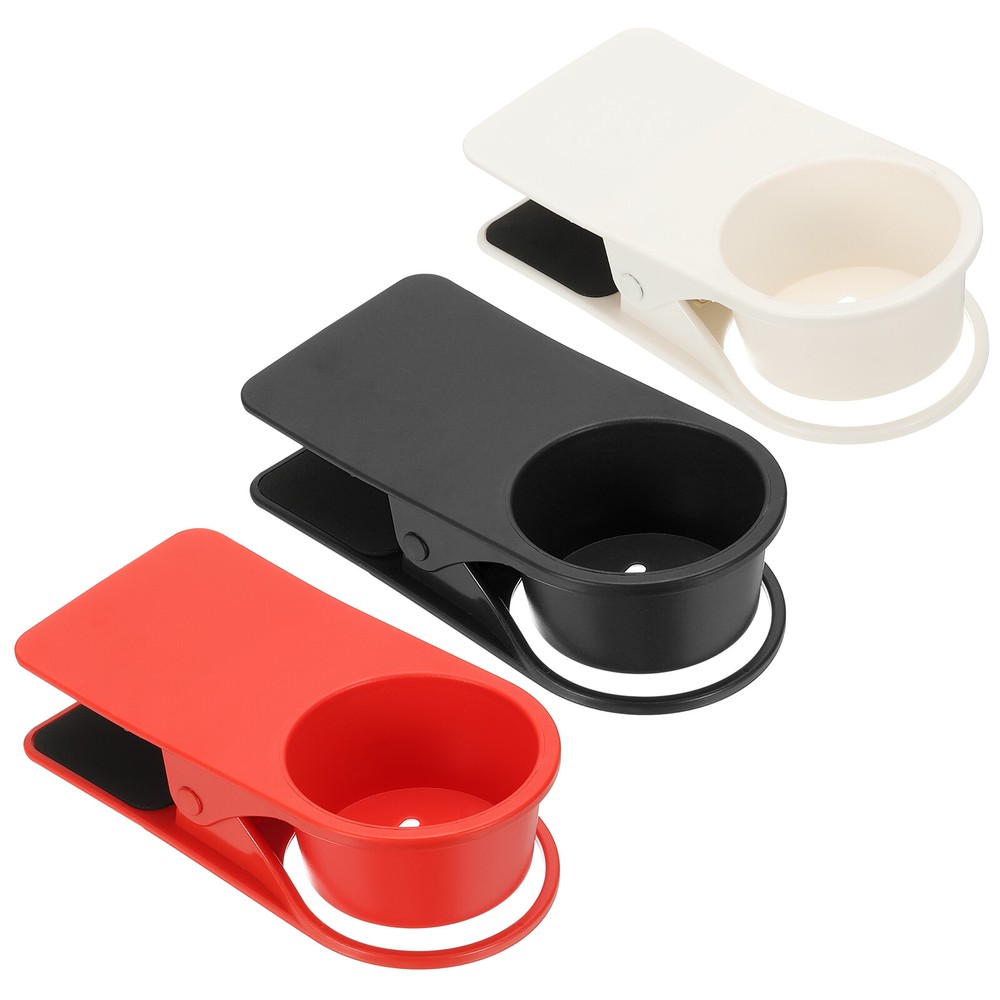 Clamp on Table Bottle Clip Holder for Desk Chairs, Red, Black, White, 3 Pcs