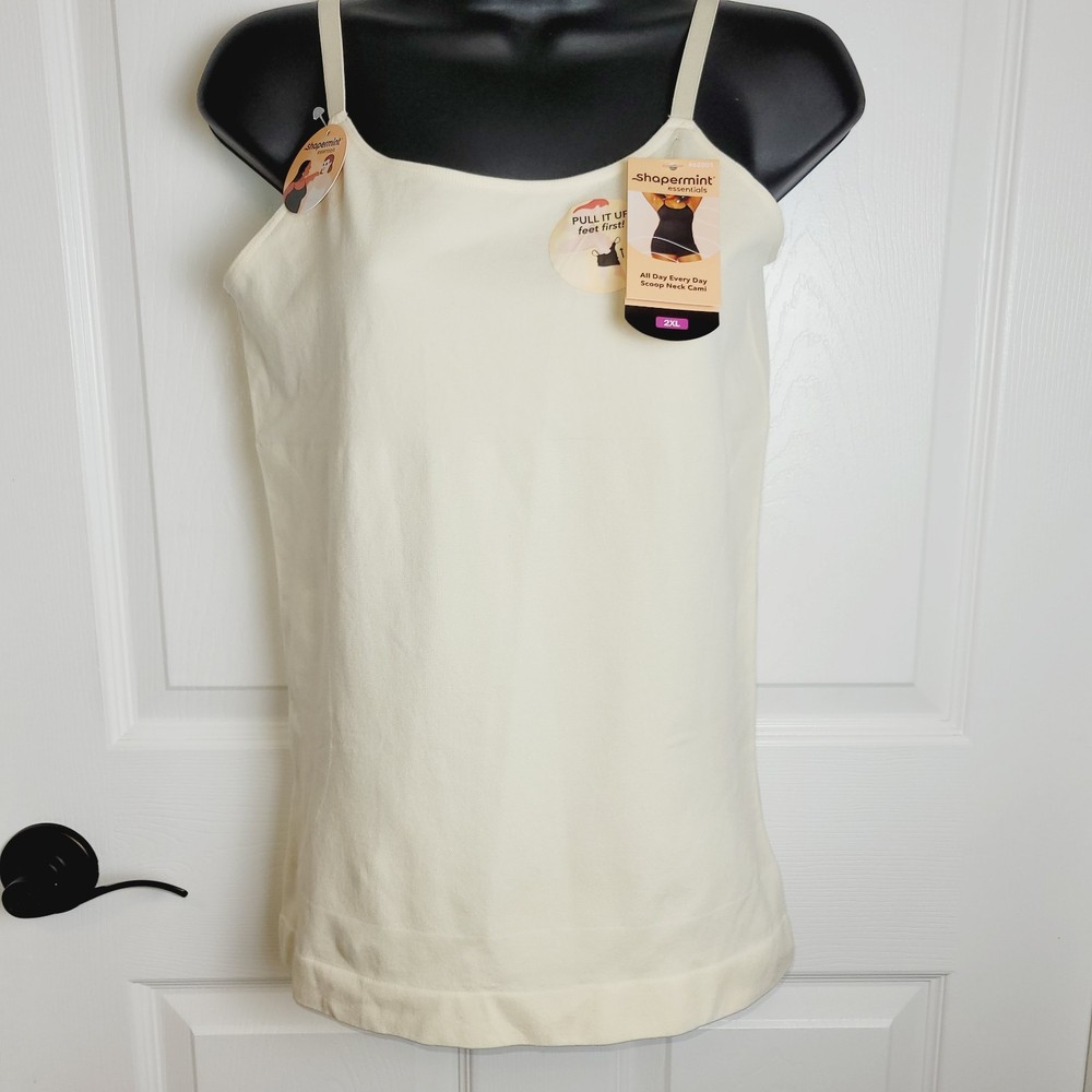 Shapermint Scoop Neck Cami Tank XXL Cream Slimming Smoothing Essential