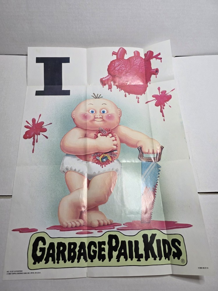 1986 Garbage Pail Kids #12 Vintage Poster 12x17 in Original Wax Packaging
