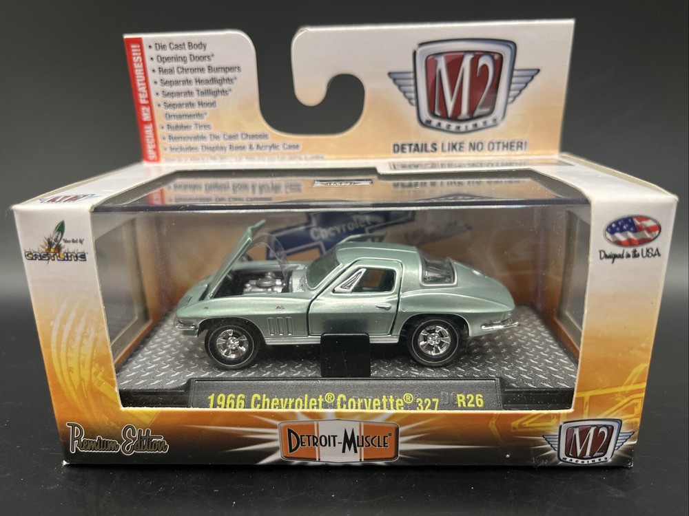 M2 Machines Premium Detroit-Muscle 1966 Chevrolet Corvette 327 1:64 Diecast