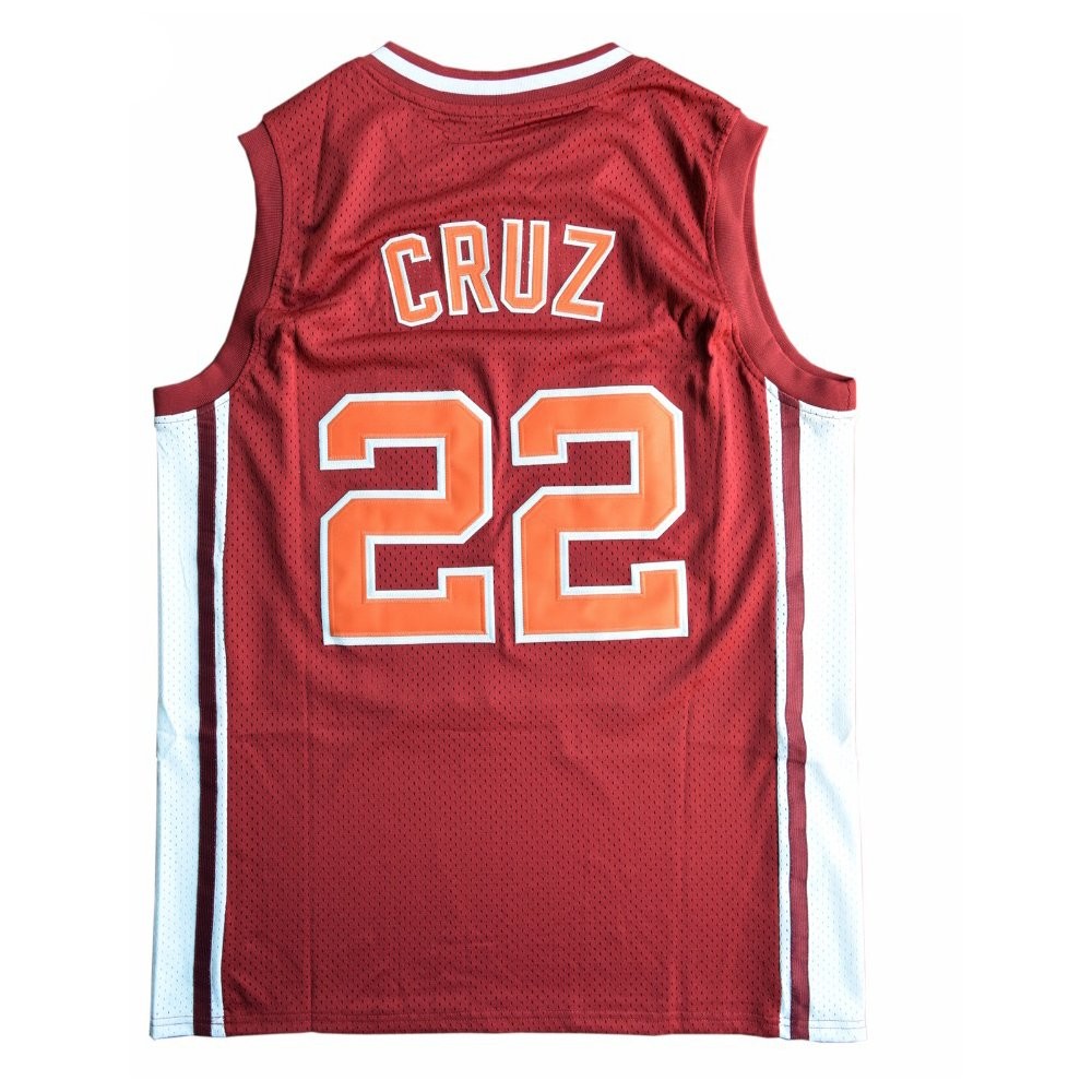 Men's #22 Cruz Vintage Throwback Basketball Jersey Top Stitched (Red,L)