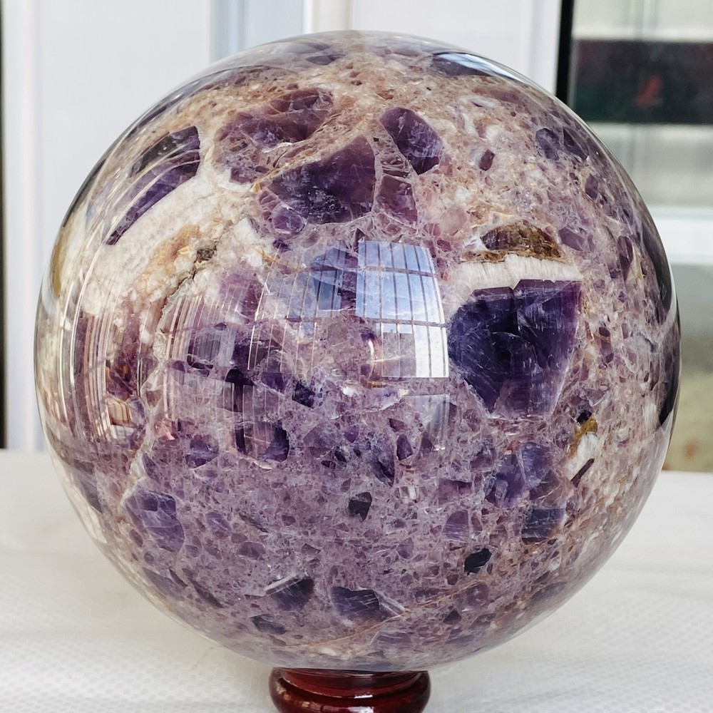 Natural Dream Amethyst Quartz Crystal Sphere Ball 2820G for Healing Energy