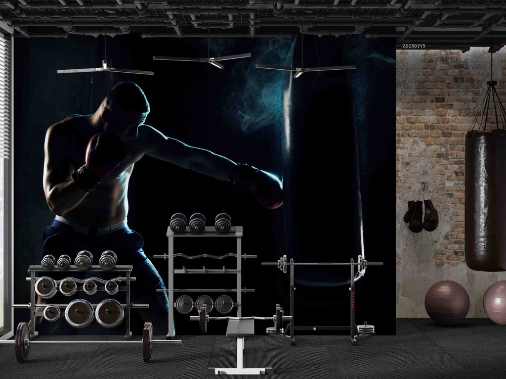 3D Gym Men Fitness Sports Wall Murals Wallpaper Murals Wall Sticker 5