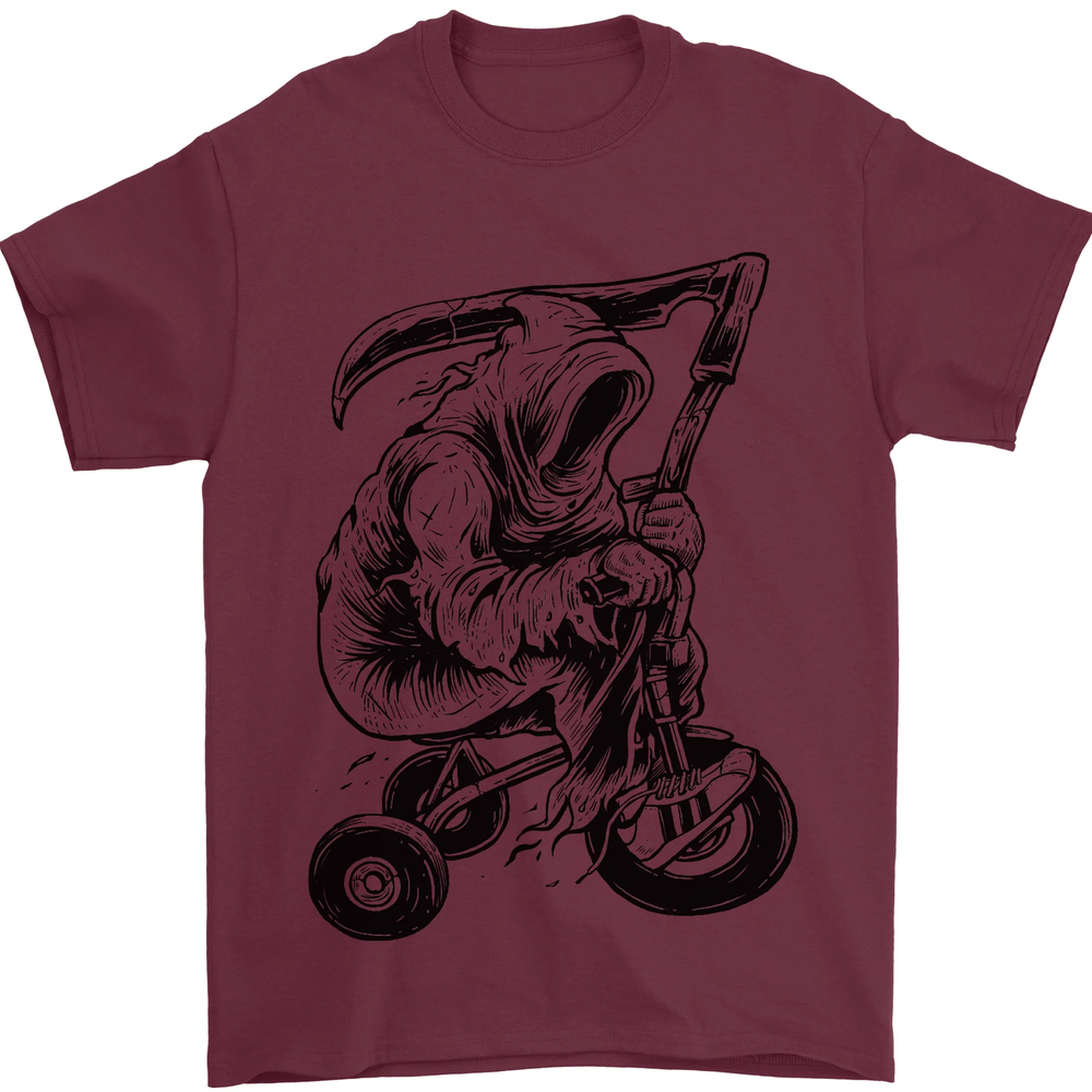 Grim Reaper Trike Bicycle Gothic Men’s Cotton T-Shirt