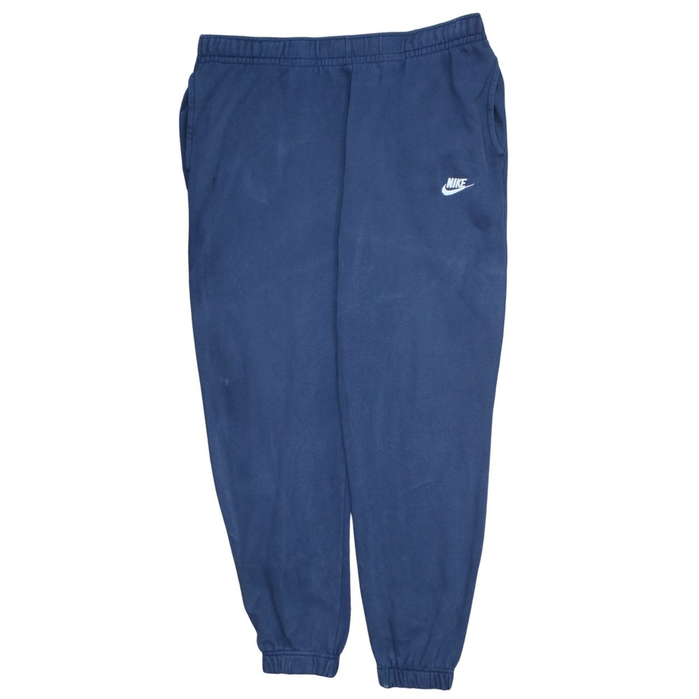 Nike Mens Joggers Navy Blue Fleece Sweatpants Elastic Waist Pockets Tapered XL