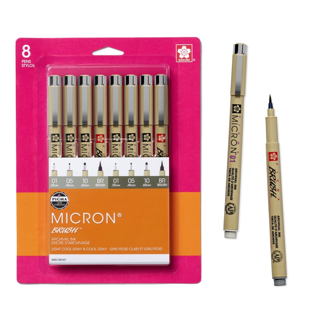 SAKURA Pigma Micron Fineliner Pens - Archival Gray Ink Pens - Pens for Writin...