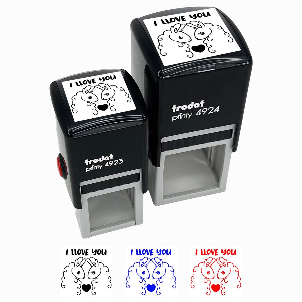 I Llove You Llama Anniversary Valentine's Day Self-Inking Rubber Stamp Stamper