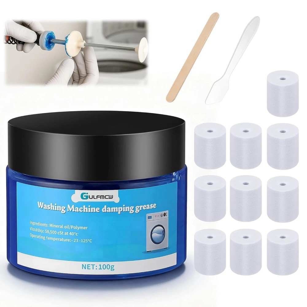 3.5 Oz (100G) Washing Machine Damping Grease with 10 Foam Inserts for Suspension